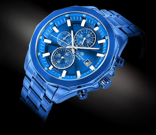 Zegarek Męski Giewont Chronograph Sapphire Niebieski GW7290-B5