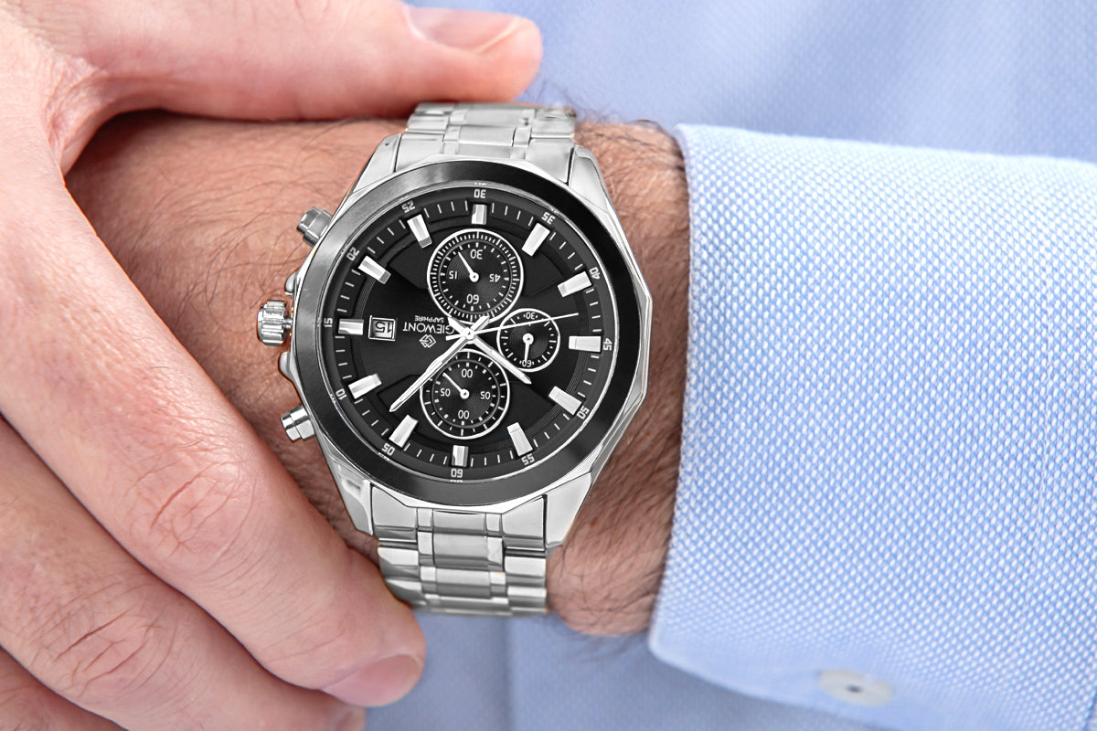 Giewont Men's Chronograph Sapphire Silver Watch GW7290-B2
