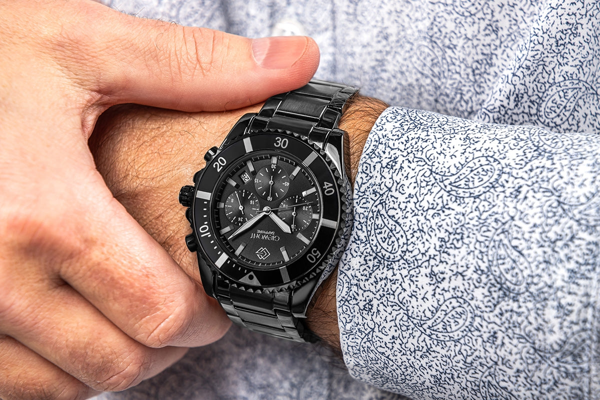Giewont Men's Chronograph Sapphire Black GW3970-B4 Watch