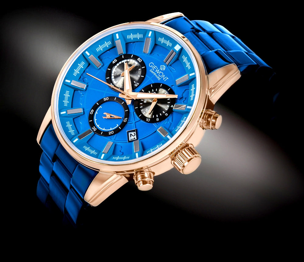 Giewont Herrenuhr Chronograph Saphir Blau GW4580-B5
