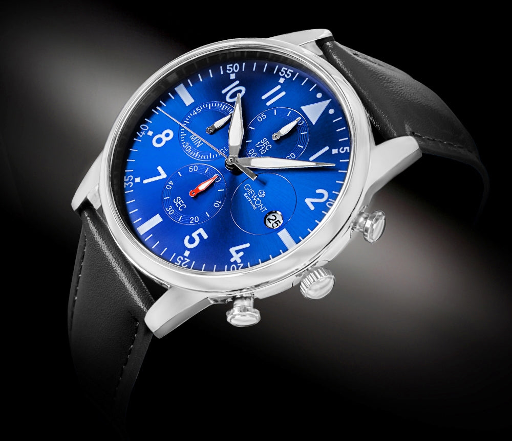 Herrenuhr Giewont Chronograph Saphir Schwarz-Blau GW5630-A3