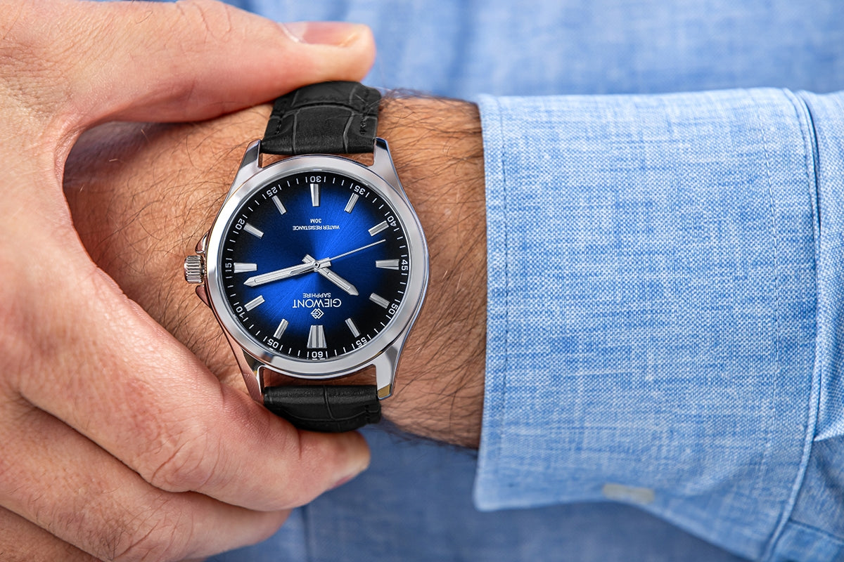 Giewont Elegance Sapphire Men's Watch Black Blue GW5160-A6