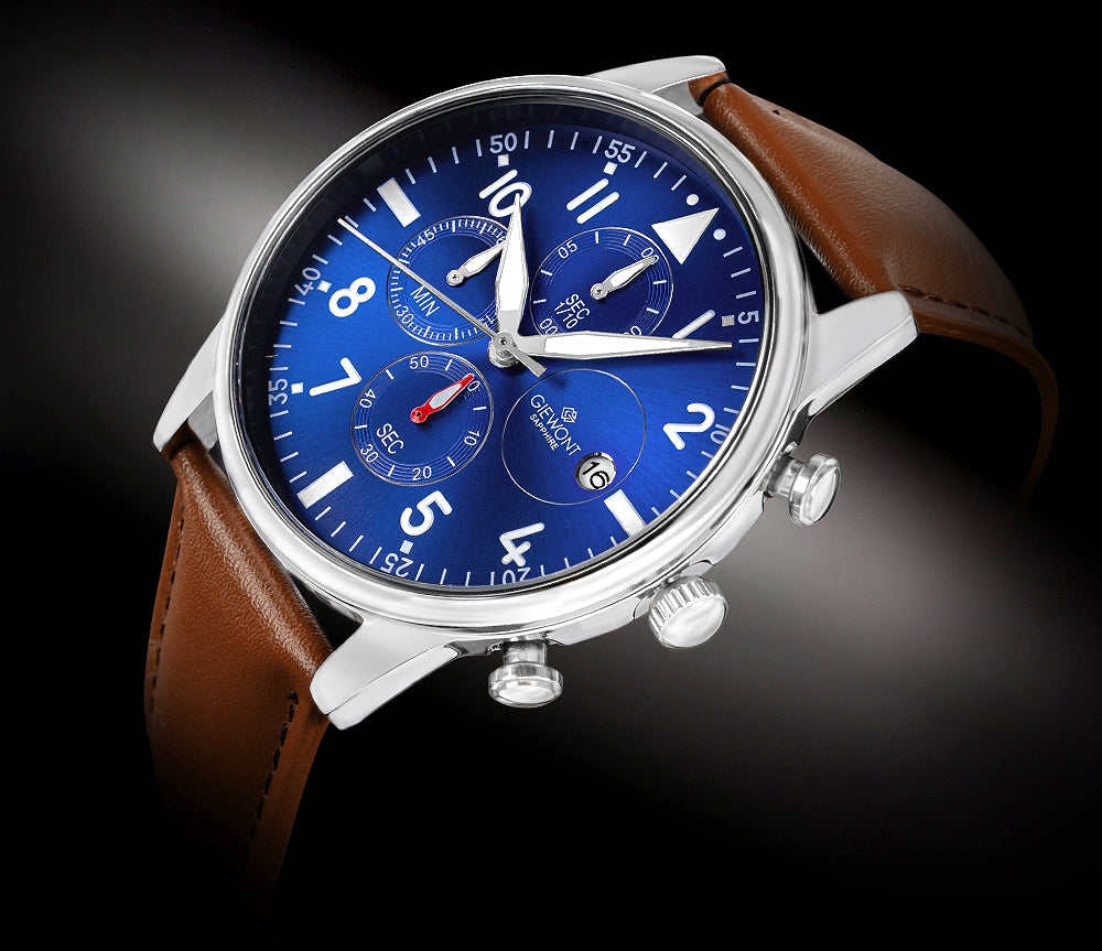 Herrenuhr Giewont Chronograph Saphir Braun-Blau GW5630-A6