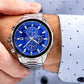 Zegarek Męski Giewont Chronograph Sapphire Srebrno Niebieski GW7290-B3