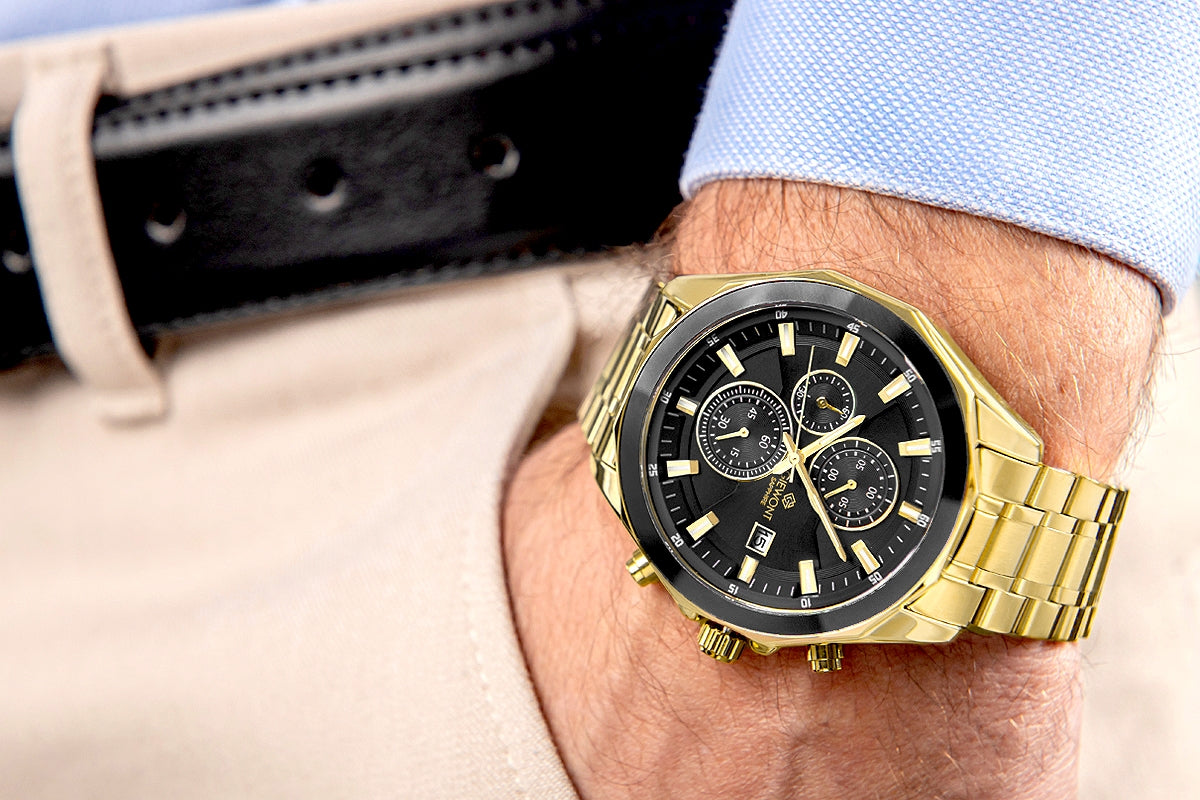 Herrenuhr Giewont Chronograph Saphir Gold Schwarz GW7290-B4