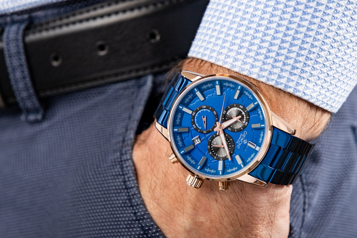 Giewont Herrenuhr Chronograph Saphir Blau GW4580-B5