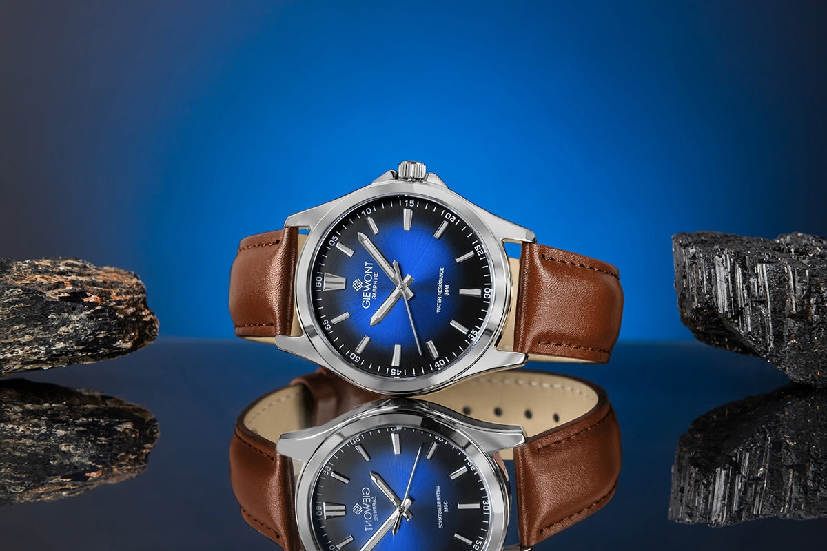 Giewont Elegance Sapphire Men's Watch Brown Blue GW5160-A4