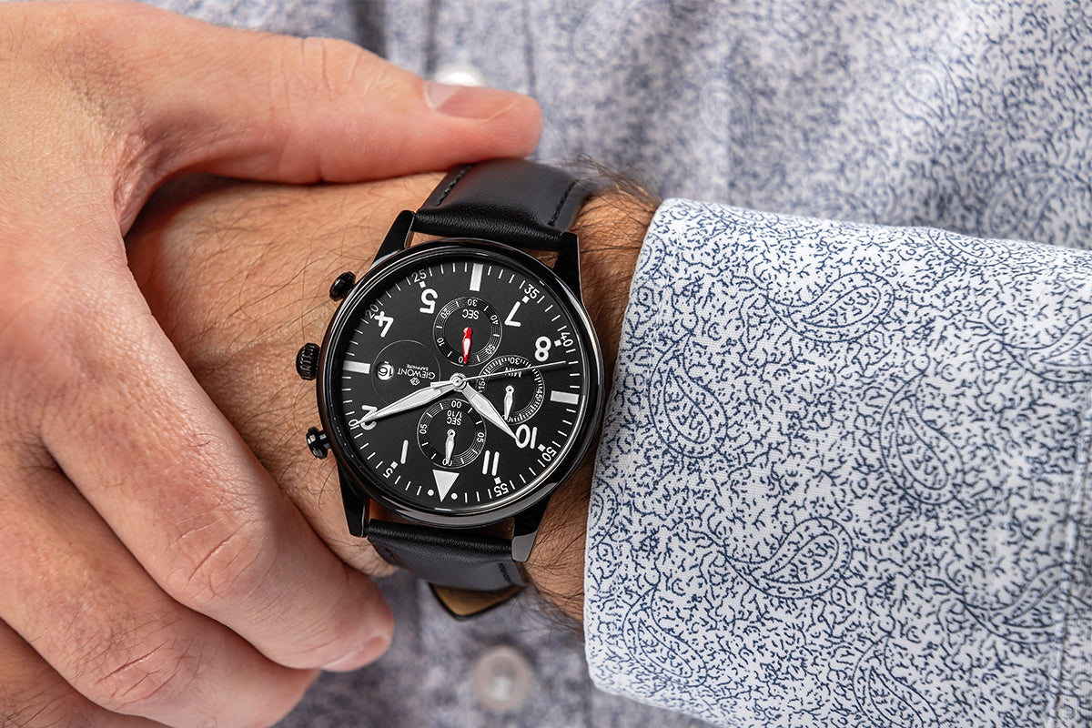 Giewont Chronograph Sapphire Men's Watch Black GW5630-A1