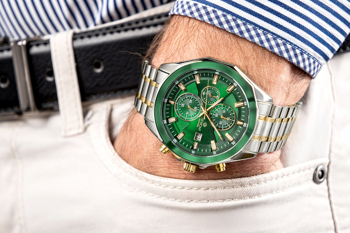 Herrenuhr Giewont Chronograph Saphir Silber Grün GW7290-B7