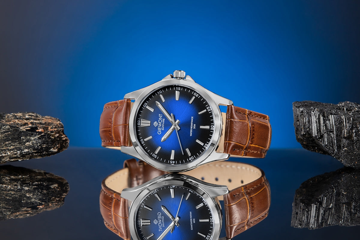 Giewont Elegance Sapphire Men's Watch Brown-Blue GW5160-A7
