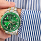 Herrenuhr Giewont Chronograph Saphir Silber Grün GW7290-B7