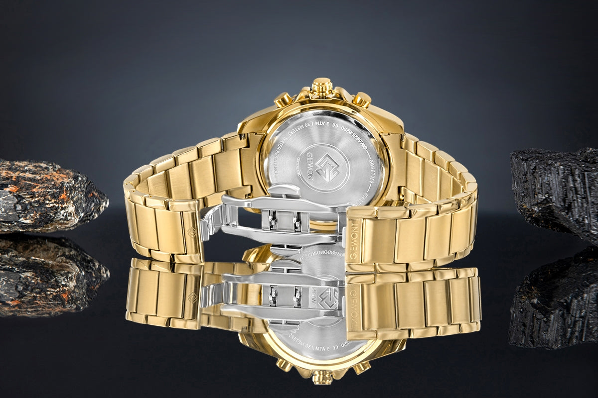 Herrenuhr Giewont Chronograph Saphir Gold Blau GW3970-B6