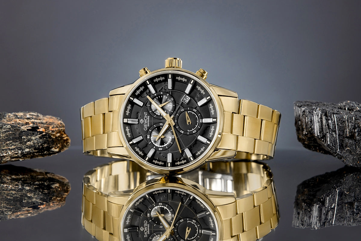 Herrenuhr Giewont Chronograph Saphir Gold Schwarz GW4580-B4