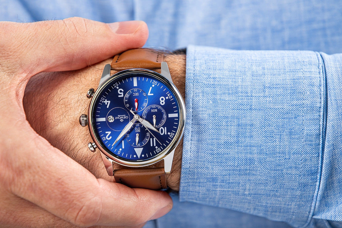Herrenuhr Giewont Chronograph Saphir Braun-Blau GW5630-A6