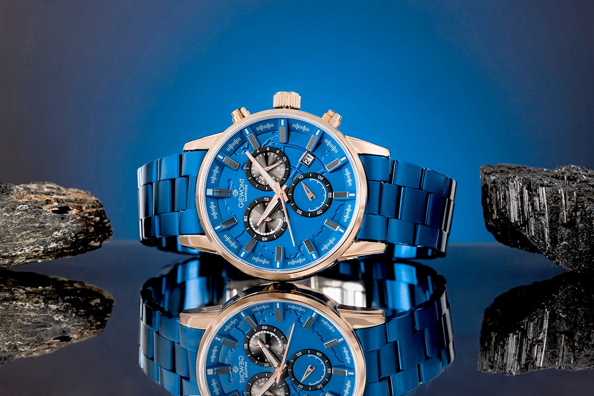 Giewont Herrenuhr Chronograph Saphir Blau GW4580-B5