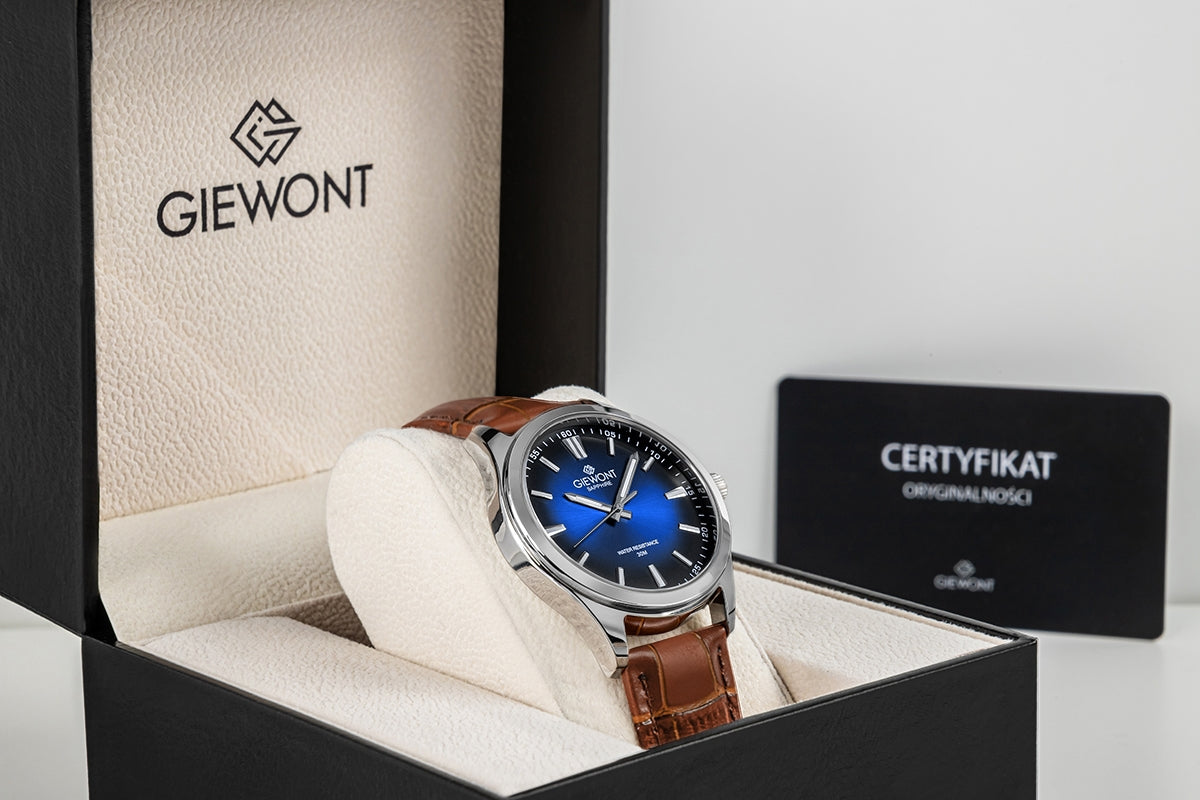 Giewont Elegance Sapphire Men's Watch Brown-Blue GW5160-A7