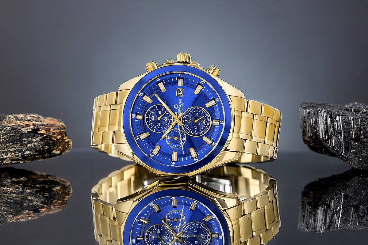 Herrenuhr Giewont Chronograph Saphir Gold Blau GW7290-B6