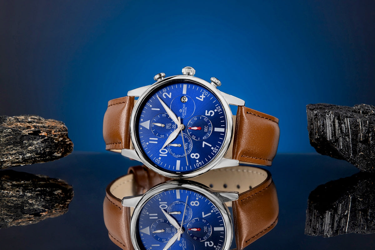 Herrenuhr Giewont Chronograph Saphir Braun-Blau GW5630-A6