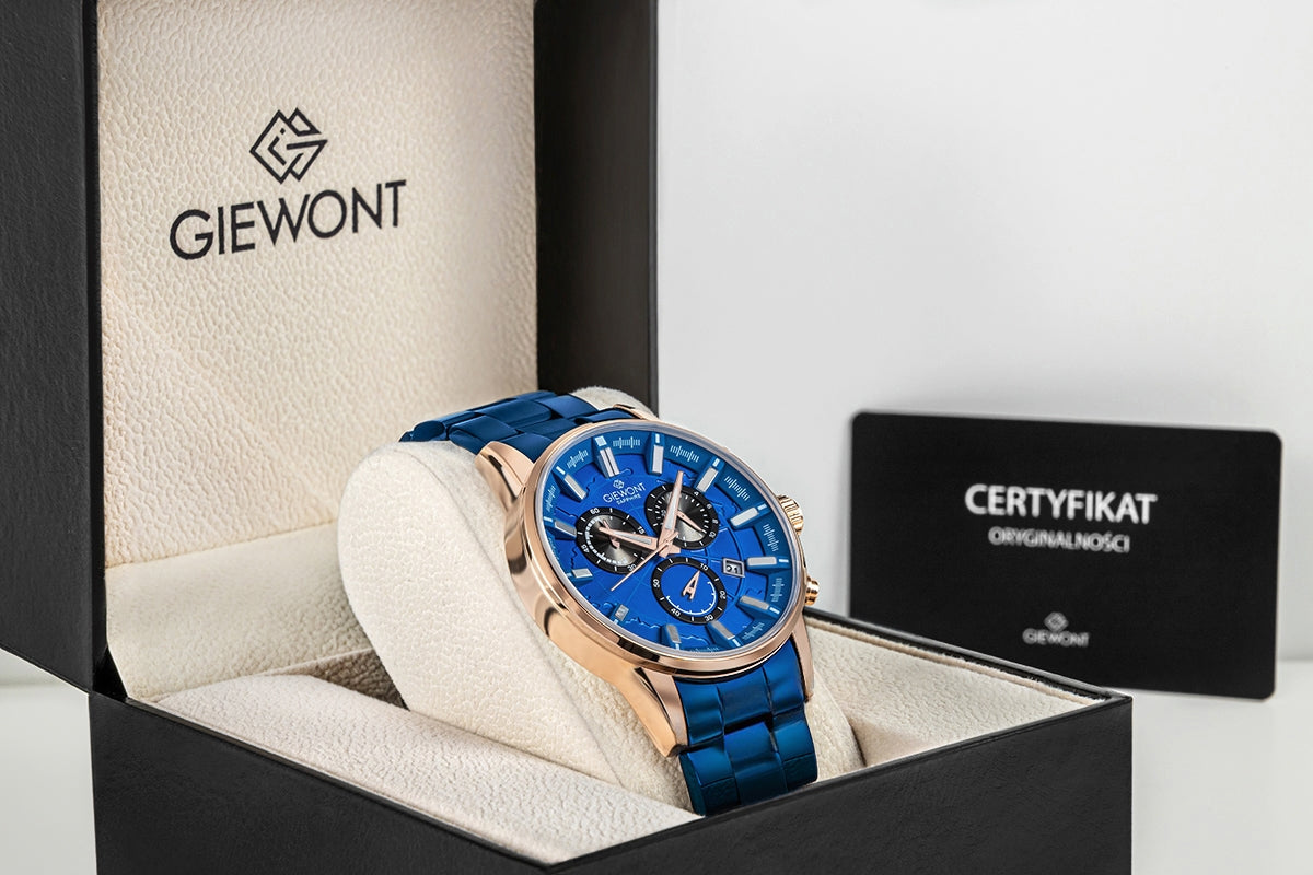 Giewont Herrenuhr Chronograph Saphir Blau GW4580-B5