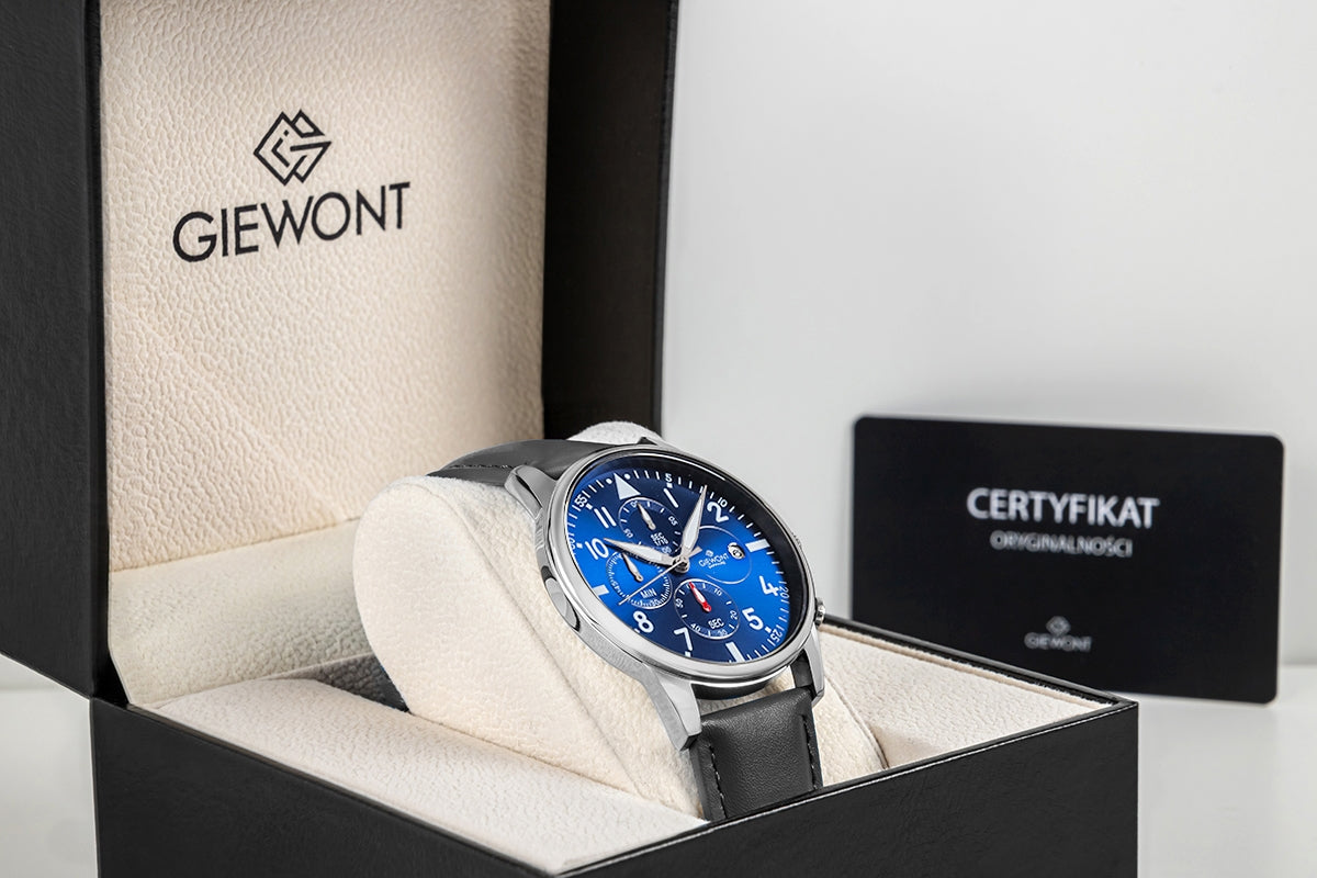 Herrenuhr Giewont Chronograph Saphir Schwarz-Blau GW5630-A3