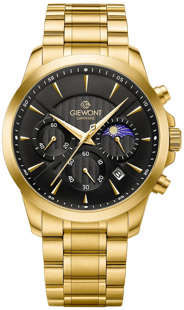 Herrenuhr Giewont Chronograph Saphir Gold Schwarz GW9460-B4