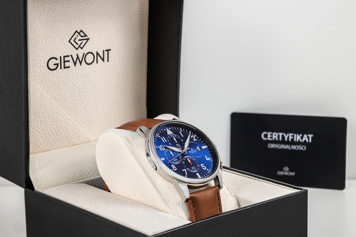 Herrenuhr Giewont Chronograph Saphir Braun-Blau GW5630-A6