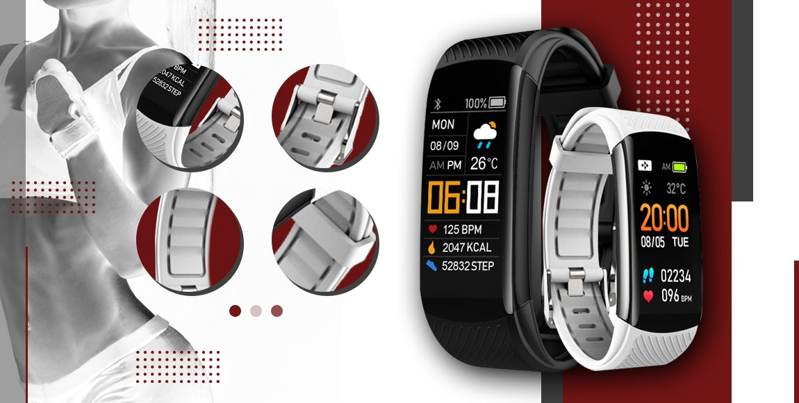 Smartwatch GIEWONT Czarno Biały 2 Paski GW200-2
