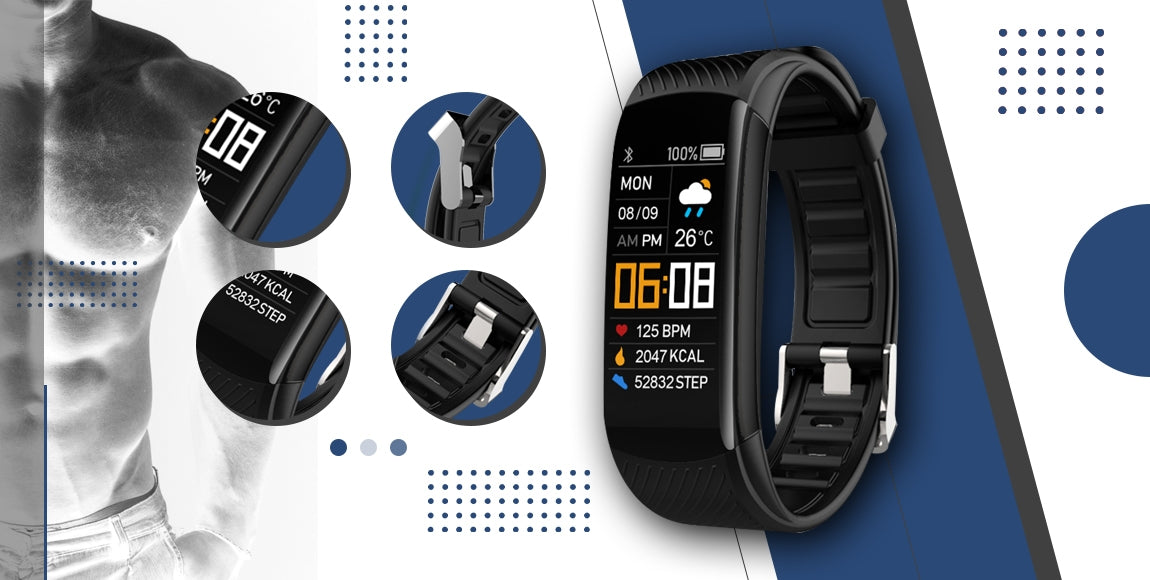 Smartwatch GIEWONT Czarno Granatowy 2 Paski GW200-6