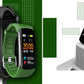 Smartwatch GIEWONT Czarno Zielony 2 Paski GW200-5