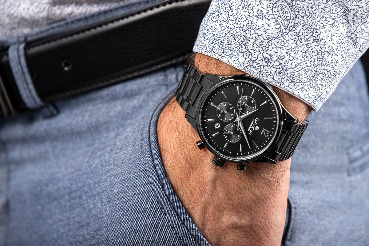 Men's Watch Giewont Chronograph Sapphire Black GW6310-B1