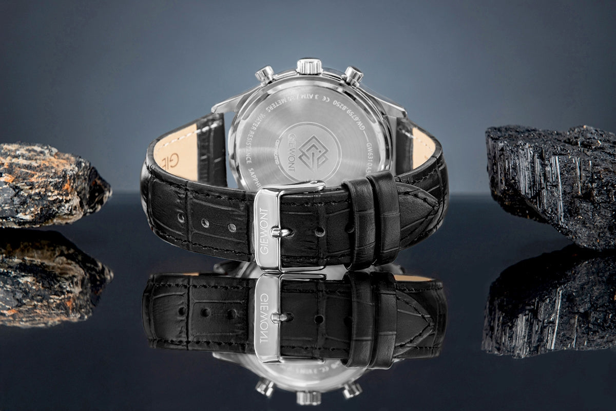 Giewont Herrenuhr Chronograph Saphir Schwarz Silber GW6310-A2