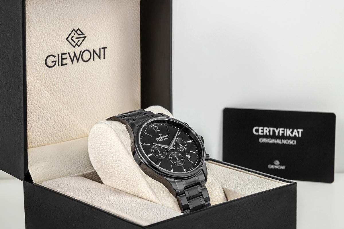 Men's Watch Giewont Chronograph Sapphire Black GW6310-B1