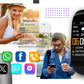 Smartwatch GIEWONT Czarno Fioletowy 2 Paski GW200-3