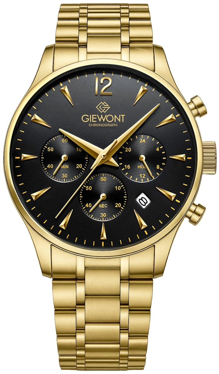 Herrenuhr Giewont Chronograph Saphir Gold Schwarz GW6310-B4