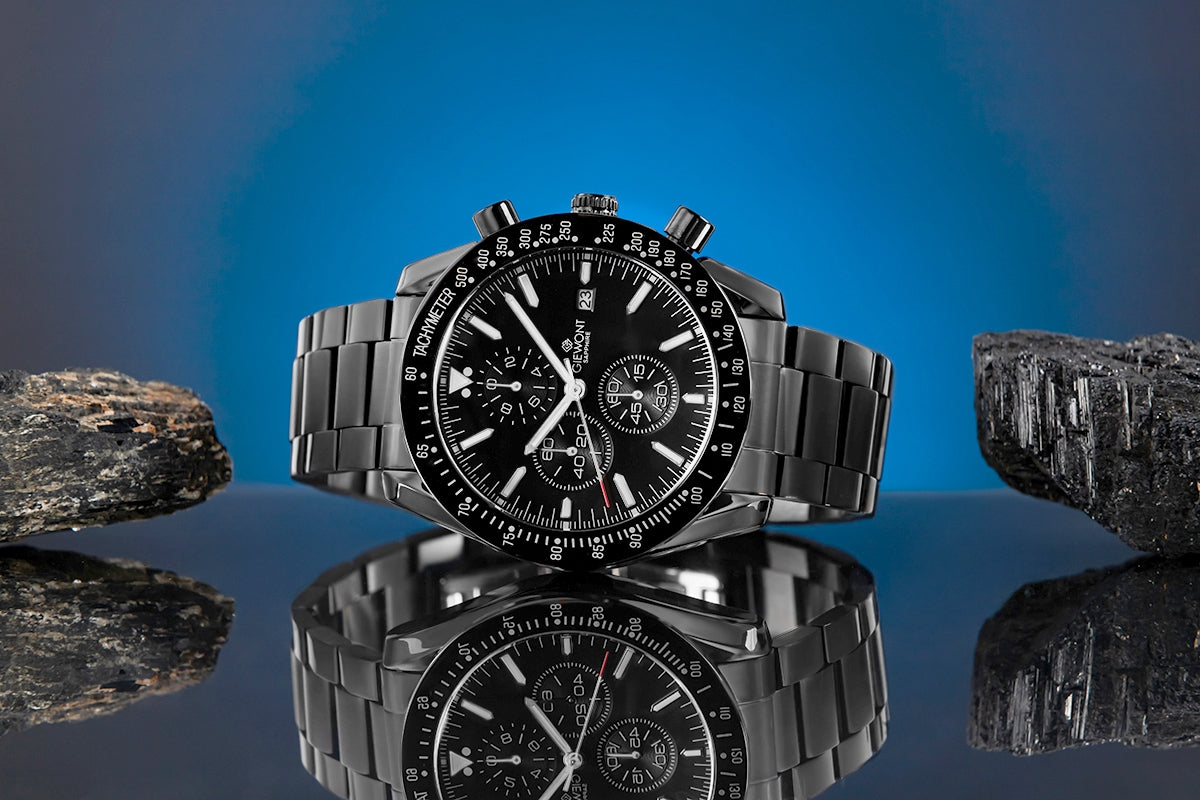 Giewont Men's Chronograph Sapphire Watch Black GW8720-B1
