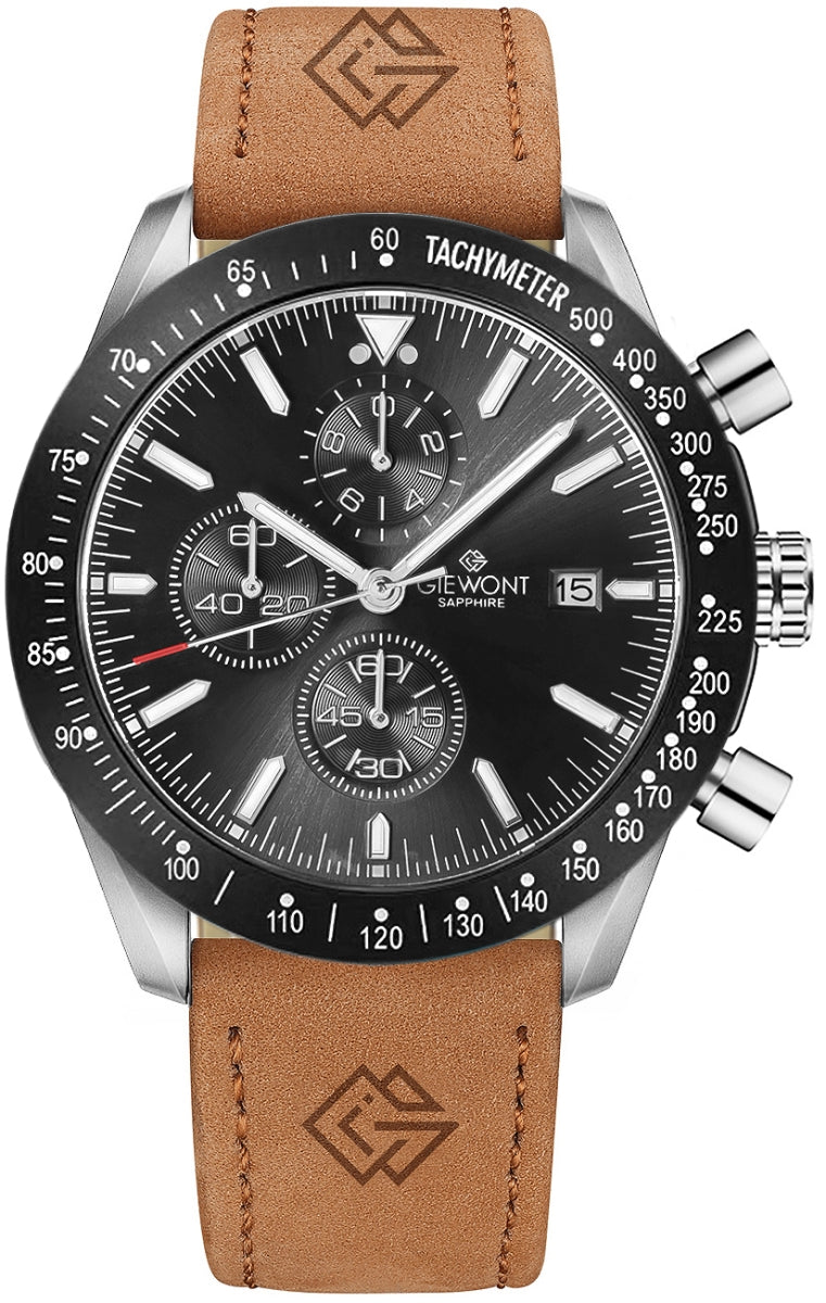 Herrenuhr Giewont Chronograph Saphir Braun-Schwarz GW8720-A1