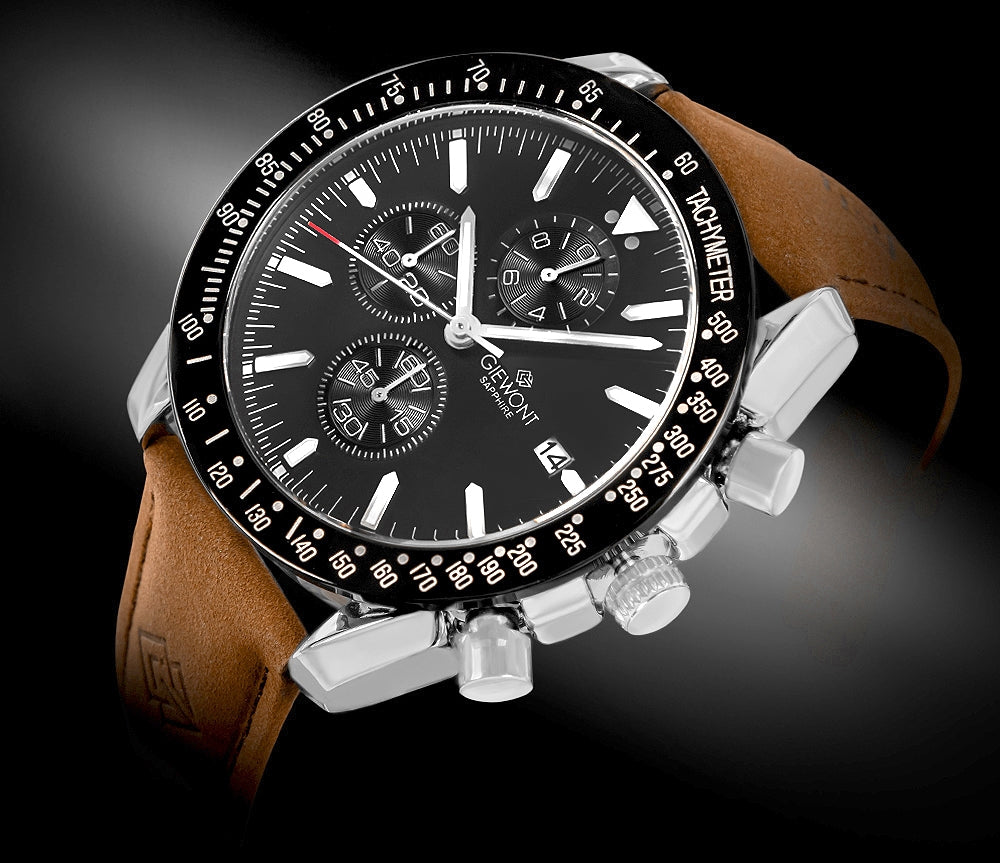 Herrenuhr Giewont Chronograph Saphir Braun-Schwarz GW8720-A1
