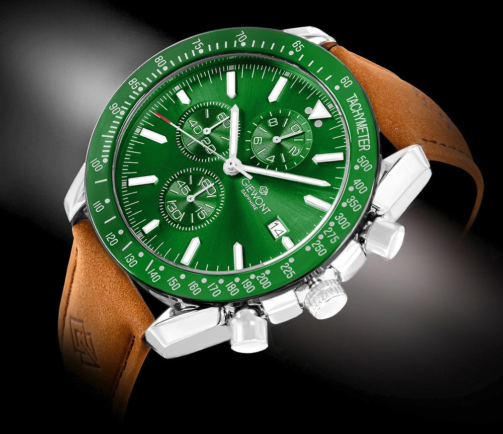 Herrenuhr Giewont Chronograph Saphir Braun-Grün GW8720-A3