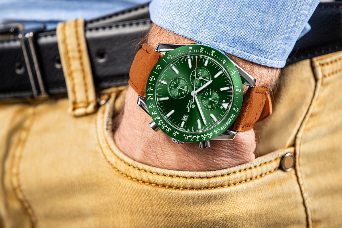 Herrenuhr Giewont Chronograph Saphir Braun-Grün GW8720-A3