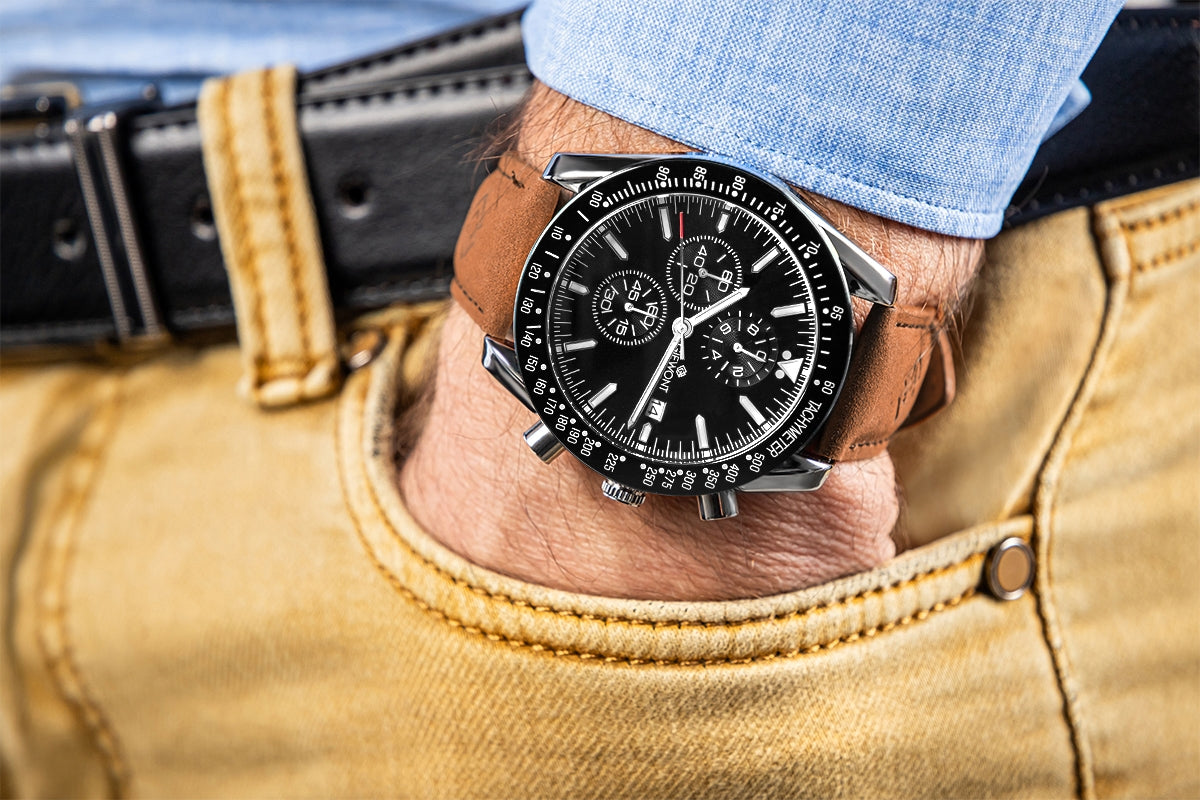 Herrenuhr Giewont Chronograph Saphir Braun-Schwarz GW8720-A1