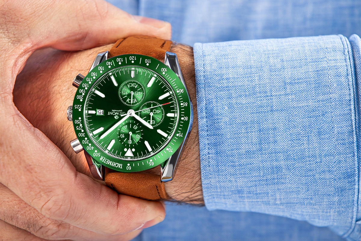 Herrenuhr Giewont Chronograph Saphir Braun-Grün GW8720-A3