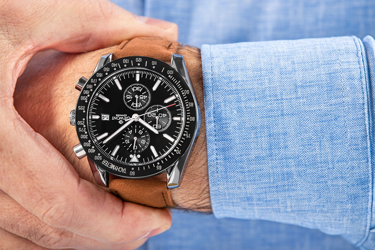 Herrenuhr Giewont Chronograph Saphir Braun-Schwarz GW8720-A1