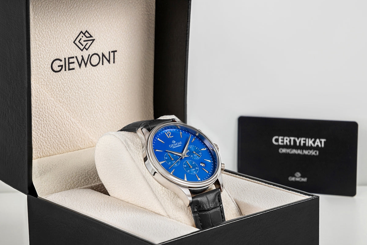 Herrenuhr Giewont Chronograph Saphir Schwarz-Blau GW6310-A3