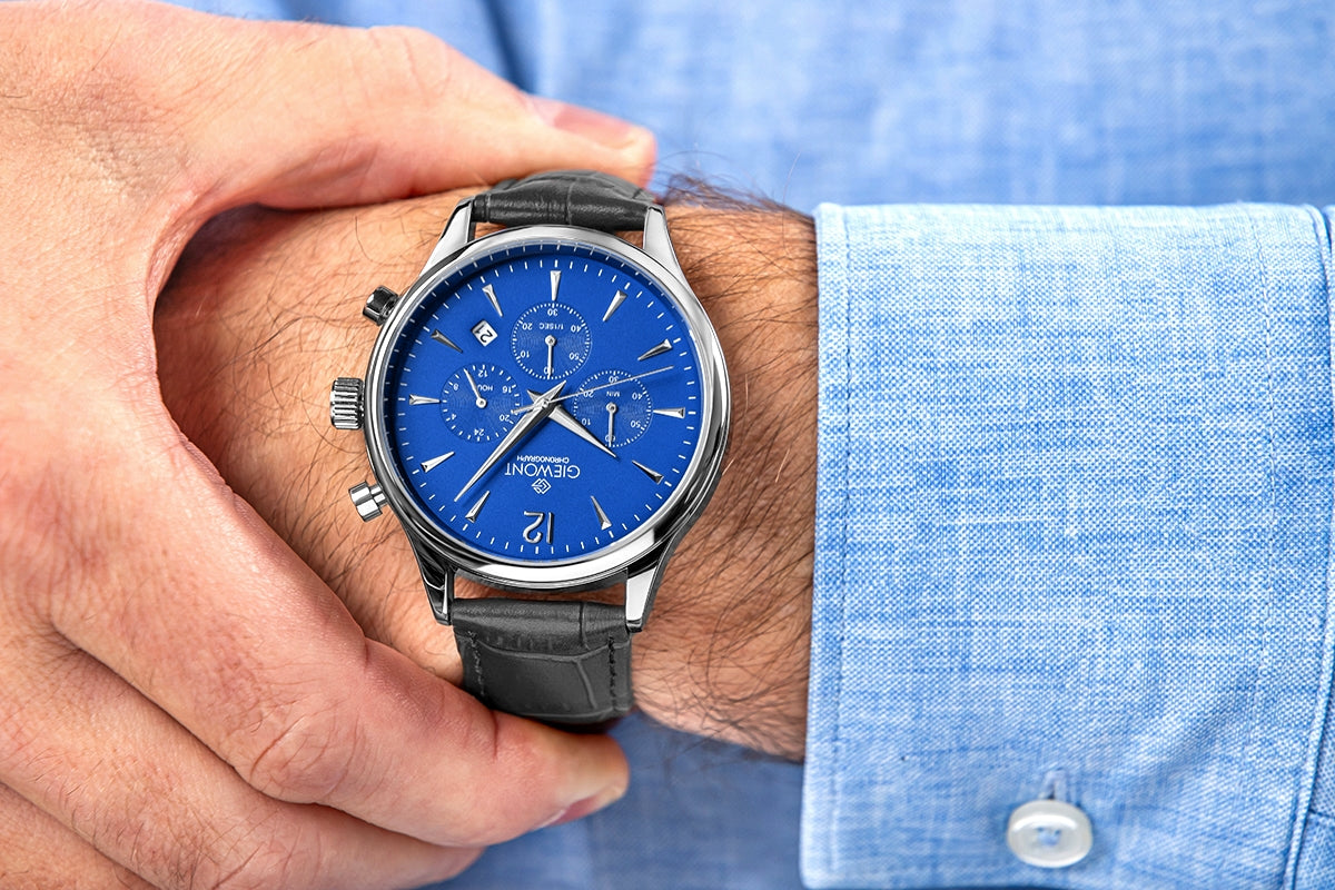 Herrenuhr Giewont Chronograph Saphir Schwarz-Blau GW6310-A3