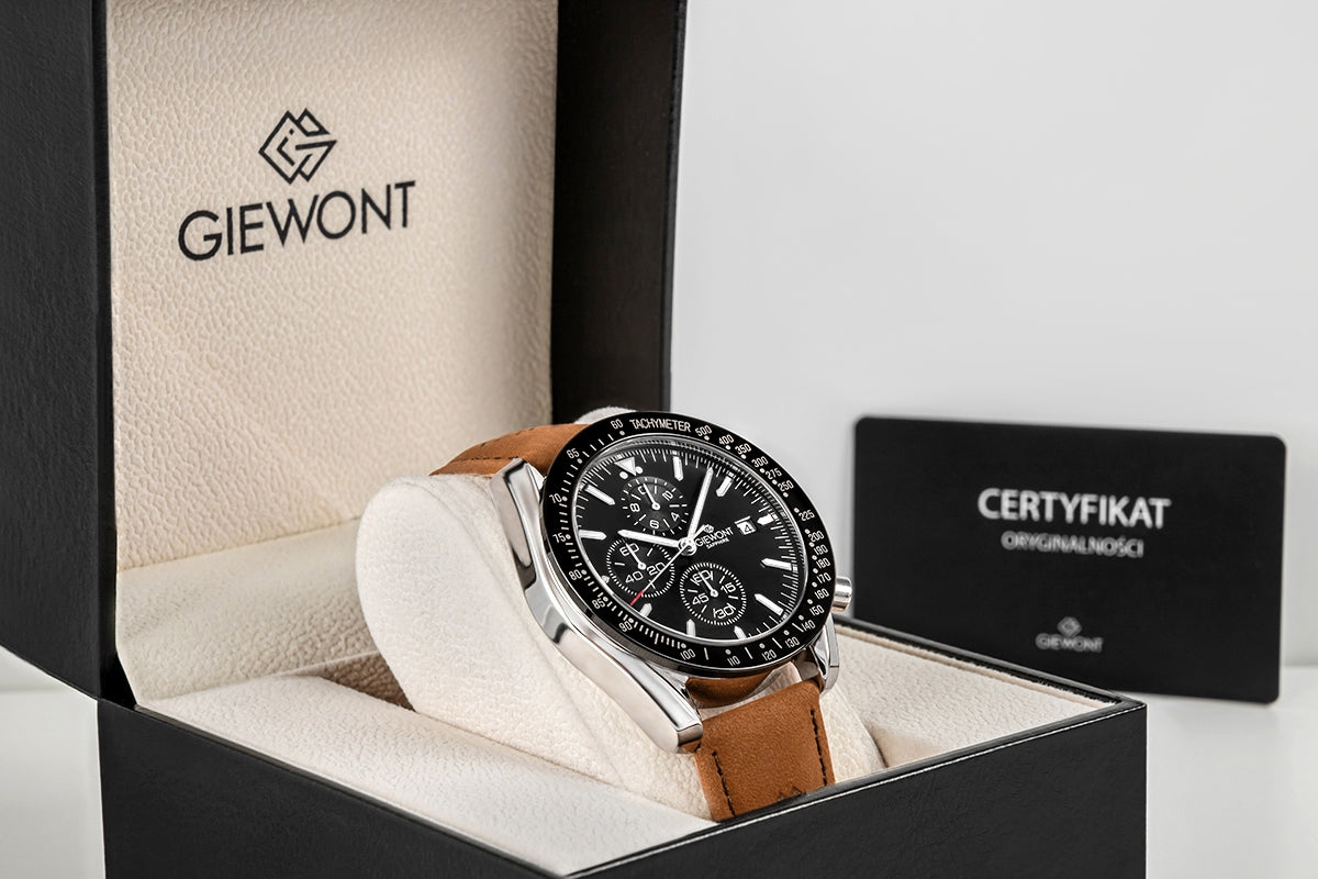 Herrenuhr Giewont Chronograph Saphir Braun-Schwarz GW8720-A1