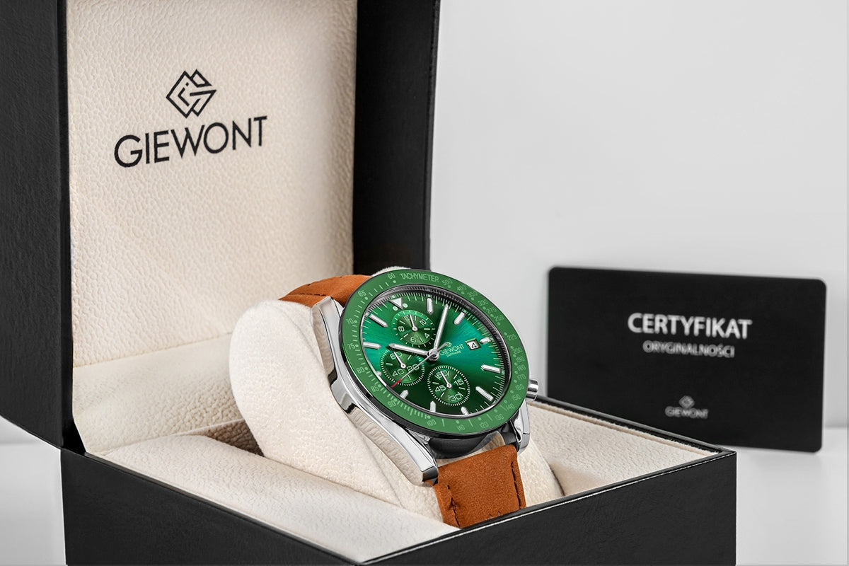 Herrenuhr Giewont Chronograph Saphir Braun-Grün GW8720-A3