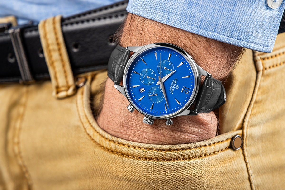 Herrenuhr Giewont Chronograph Saphir Schwarz-Blau GW6310-A3