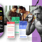 Smartwatch GIEWONT Czarno Jasnofioletowy 2 Paski GW200-8