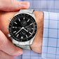Zegarek Męski Giewont Chronograph Sapphire Srebrno Czarny GW8720-B2