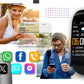 Smartwatch GIEWONT Czarno Jasnofioletowy 2 Paski GW200-8